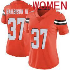 Women Cleveland Browns #37 Tre Harbison Nike Orange Game NFL Jersey->women nfl jersey->Women Jersey